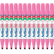 Artline 90 Permanent Marker Chisel Tip 2-5mm Pink Box 12