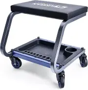 Fastback Shop Stool - 350 Lb Capacity Rolling Stool for the Garage and Workshop,