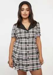 [Current Mood] Plus Wine You Don't Exist Plaid Dress