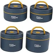 Portable Lunch Container, Round Insulated Lunch Box Leakproof for Work Picnic Outdoor Activities, Stainless Steel Food Container Easy to Wash (4 Insulated Box)