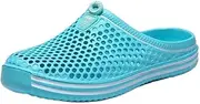 [Hhhchpm] Women's Hollow Out Flat Clogs, Closed Toe Breathable Non Slip Garden Mules, Casual Beach Slide Shoes