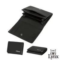 在飛比找蝦皮商城優惠-【Lynx】美國山貓自然紋進口牛皮名片夾皮夾錢包-黑色 LY