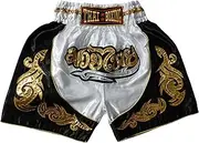 [Generic] White - Authentic Muay Thai Kickboxing Shorts for Youth - Premium Unisex Boxing Trunks for Kids and Teens - Ideal for Training, Gym, and MMA