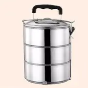 Stackable 3-Tier Stainless Steel Lunch Bento Box Tiffin Storage Pot
