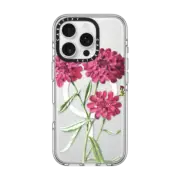 iPhone 16 Pro Clear Case MagSafe Compatible Magenta Floral
