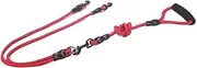 Pet Dog Leash Nylon Rope Double Dual Two Heads Dogs Leash 2 Way Coupler Walk Two Dogs Collars Harness Leads Dog Leashes(Red)