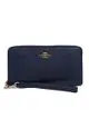 Coach Pebble Leather C4451 Long Zip Around Wallet In Midnight