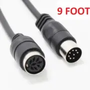9 FEET FOOT FT Large 8 pin Din Male-Female Speaker Extension Cable Wire Midi