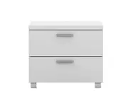 Elisha High Gloss 2 Drawer Bedside Table Handles Room Storage Nightstand - White
