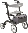 Drive Medical RTL10266BK Nitro Foldable Rollator Walker with Seat, Standard Heig