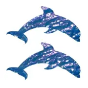 Dolphin Glass Swimming Pool Step Marker Mosaic (8"x4.5", Deep Blue) (2 Pack)