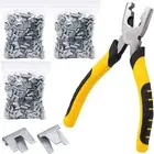 900Pcs Rabbit Chicken Wire Cage Clips with Fence Pliers Hog Rings and Pliers