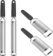 BETIMFAN 4 Pcs Lemon Zester with Handle Stainless Steel Cheese Grater Heavy Duty Vegetable Grater Handheld Ginger Grater Dishwasher Safe Lemon Grater Zester for Parmesan Cheese Lemon
