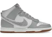 Size 10M/11.5W - Nike Dunk High University Chenille Swoosh Light Smoke Grey DR88