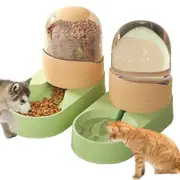 Automatic Dog Cat Feeder Water Dispenser Set with Pet Food Bowl Cat Food Water Dispenser(2L-Green)