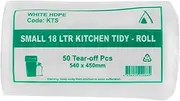 Small Duty Bin Liners - 50 PCs Per Pack - 20 Packs - Small Size Garbage Bin Liners for Office -Home & Kitchen Bin liner-Garbage Bags-White