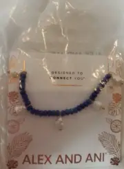 Alex and Ani Necklace Nautical Blue Pearl Shiny Goldtone