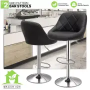 Model PU Leather Black Bar Stool Chair Adjustable Home Counter - Set of 2