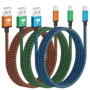 iPhone Charger Cable 3M 3Pack Apple MFi Certified USB A to Lightning Cable Nylon