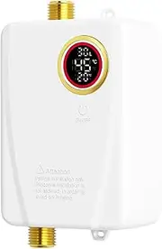 Mini Instantaneous Water Heater, Weytoll 3500W Water Heater for Hand Wash Basin and Kitchen Taps, Rapid heating with no Pollution, Instant Hot Water Heater with Plug, Pressureless, White