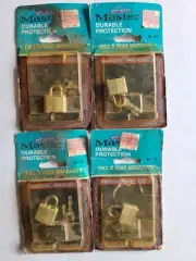 Vintage Master Laminated Mini Padlock #9-D (Lot Of 4) Free Shipping