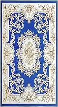 Vintage Blue Bedroom Washable Rugs - 80x150 cm Rugs for Living Room Soft Bedside Non Slip Short Pile Carpet for Hallway Kitchen Office 802202