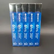 ✅Sony 6 Hrs T-120 VHS Tape Cassette Sealed Premium Grade Five Pack VCR SEE