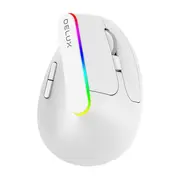 Delux M618DB Wireless Ergonomic Vertical Mouse - Dual Mode (White)