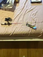 HT Hi-Tech 24" Ice Fishing Pole/Reel Combo New With Tags Orange Yellow Pole