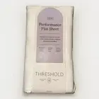 Threshold Performance Flat White Sheet Twin Size 100% Cotton 400 Thread Count