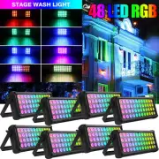 8pcs 200W Wall Washer RGBW 48 LED Stage Lights Bar Strobe DMX Party Disco Show