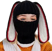 [ETUCYNG] Bunny Ear Knit Hat - Winter Warm Knit Caps with Long Ears & Neck Gaiter,Cute Knit Beanie Hats, Cozy Animal Ear Flap Hat for Traveling & Work