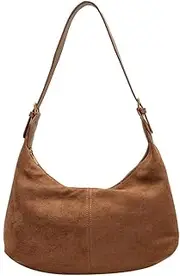 [GETBSTOOP] Suede Hobo Bag for Women - Work Tote Handbag, Slouchy Shoulder Crescent Bag for Daily Use