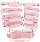 10 Pack Glass Food Storage Containers Set, Meal Prep Containers with Lids (Built