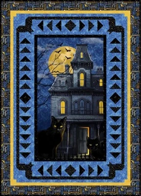 Quilt Kit - Cats And Bats - 47" X 65" Hocus Pocus Panel Wall Or Small Throw Quil