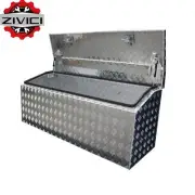 1500x500x600mm Checker Plate Aluminum Tool Box - Top Open, Fully TIG Reinforced