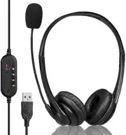 USB Headphones with Microphone Stereo Headset