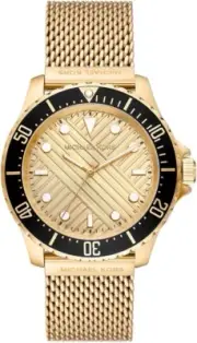 Michael Kors MK9083 Everest Gold-Tone SS Mesh Men's Watch BNWT/Gift Box $250