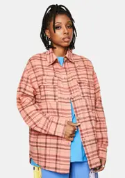[Bailey Rose] Peach Flannel Jacket