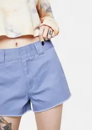 [Dickies Girl] Chambray Blue High Rise Worker Shorts
