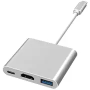 3 in 1 Hub Type C to USB-C HDMI USB 3.0 Adapter Converter Cable For MacBook Pro