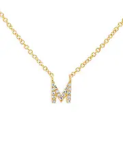 Moon & Meadow 14K Yellow Gold Diamond Initial Pendant Necklace, 18 - Exclusive