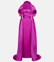 [Solace London] Solace London Vera caped satin gown UK 8 pink