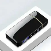 Electric Windproof Metal Lighter Double Arc Plasma Flameless Rechargeable USB Lighter LED Power Display Touch Sensor Lighter No pattern Color