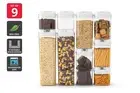 Ovela Flip Top Pantry Storage Container Set (9 Piece), Food Storage Containers,
