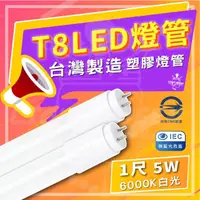 在飛比找momo購物網優惠-【台灣】100入組 T8 LED 1尺 塑膠燈管 省電燈管 
