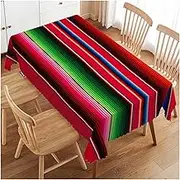 Swono Decorative Rectangle Table Cloth Mexican Style, Traditional Blankets Colorful Stripes Polyester Tablecloth Kitchen Table Cover for Dining BBQ Picnic Coffee Table 50x72, 4-6 Seats