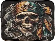 Jolly Roger Pirate Skulls Computer Pouch, Computer Bags for Laptops 15.6 Inch, Waterproof Laptop Sleeve, Slim Laptop Bag