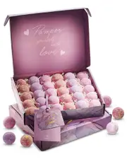 Lovery Bath Bombs Gift Set, 30pc Relaxing Spa Body Care Balls in Assorted Fragrances
