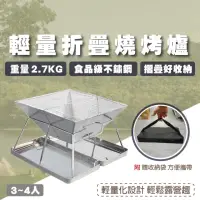 在飛比找momo購物網優惠-【TAS CAMP】折疊式 不鏽鋼烤肉架 焚火台(露營用 烤